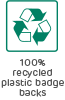 recycled plastic badge backs