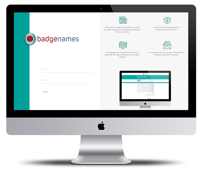 badgenames.co.uk user interface
